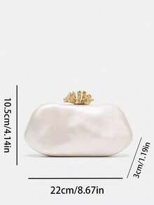 Luxury Evening Bag Unique Shaped Clutch Minimalist Pearl Mother Of Pearl Crossbody Bag Suitable For Evening Gowns Wedding Dresses Parties And Banquets - White - View 7