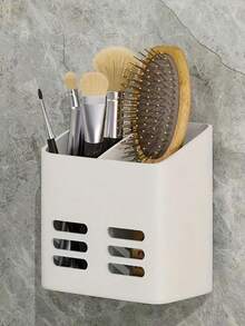 Wall-Mounted Multi-Function Storage Rack, Comb And Toothbrush Holder, Kitchen Utensil Storage Rack, Shower Caddy, Kitchen And Bathroom Essentials, Home Decor, Summer Dorm Essentials, College Back To School Bathroom Dorm Decor - Multicolor - View 3