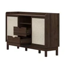 Sideboard With Sliding Doors, Natural Color - Modern Retro Style - Natural - 查看 4