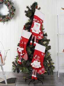 1 Personalized Christmas Stocking With A Name, Designed For Both Girl And Boy, Suitable For Family Gatherings And Holiday Decorations. - Multicolor - View 10