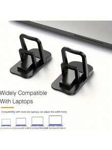 2 Peças Suporte Ergonômico Ajustável para Laptop, Elevador de Laptop Portátil, Adequado para Mesa de Escritório, Home Office e Viagem, Design de Fixação Segura, Economiza Espaço, Estável e Durável, Fácil Instalação - Visão 4