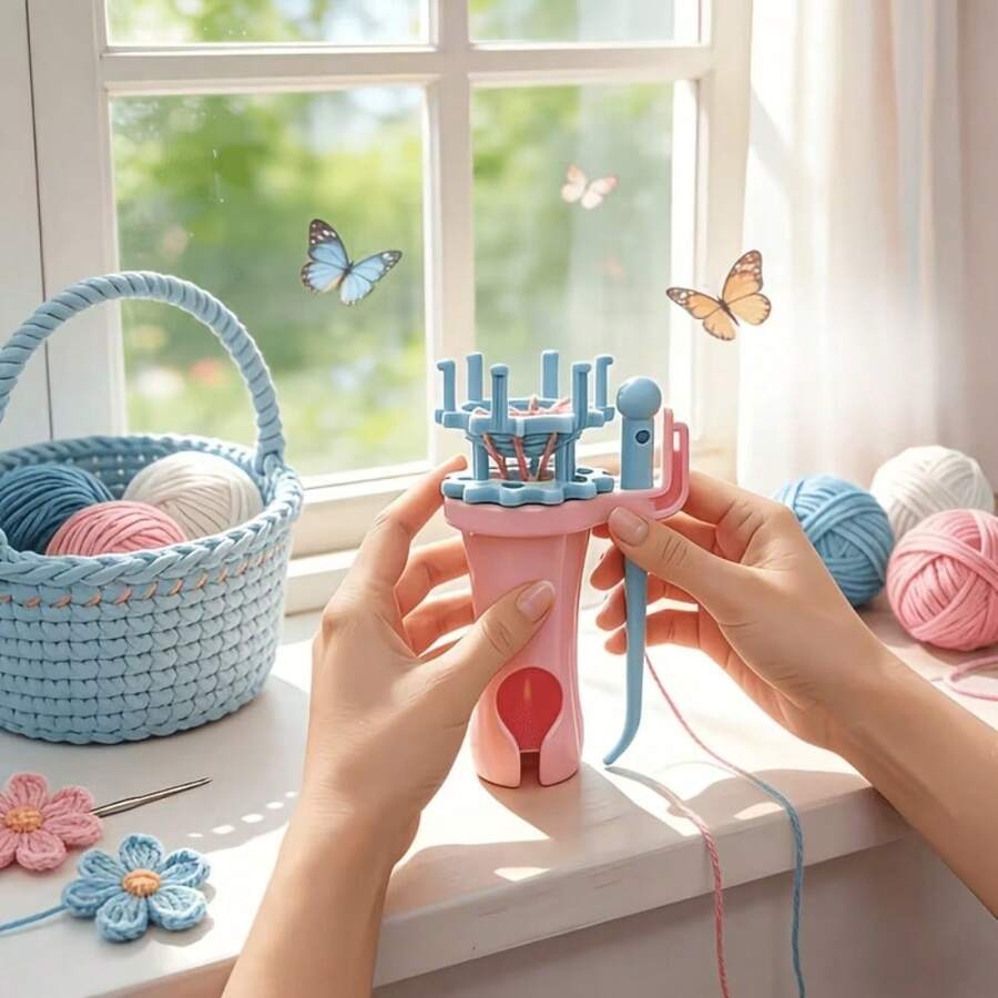 Interchangeable Head Hand-Knitting Machine, Knitting Rope, DIY Crochet Accessories, Dual-Head Yarn Knitting Sewing Tools, Suitable For Needlework, Crochet Knitting, DIY Sewing And Adult Craft Supplies - One Size - View 1