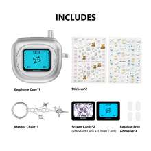 Vintage Flip Phone Style Earphone Case, Compatible With Pro 2, 3, 4, Customizable Photo Earphone Shell, With DIY Stickers, Wireless Earphone Cover, With Keychain, Gift Box Packaging - View 12