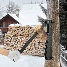 Manueller Holzspalter Wandmontage, Kaminholz Spalter aus Karbonstahl mit Handschuhen & Tasche - Hochkohlenstoffstahl - Übersicht 9