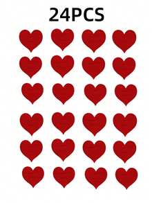 24pcs/12pcs/2pcs Red Heart-Shaped Felt Tableware Set, Star-Shaped Knife, Fork, Napkin Mat, Suitable For Valentine's Day Table Decor, Holiday Party Scene Decoration, Wedding Scene Decoration, Christmas Party - Multicolor - View 12