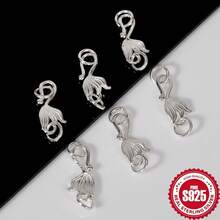 3pcs/Bag S925 Sterling Silver Fish Tail Clasp, Universal Connector, DIY Jewelry Accessories For Handmade Crafts - Multicolor - View 1