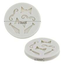 1pc/2pcs/5pcs Silicone Mustache & Bow Tie Shaped Cake Molds, For Fondant, Chocolate, Cake Decorating - 米色 - 查看 2