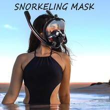 Adult Full Face Snorkel Mask With Camera Mount And 180° Wide Field Of View, Anti-Fog And Leak-Proof, Dry Top Breathing System Dual-Tube Diving Mask, Suitable For Snorkeling, Swimming Training And Other Water Activities - Multicolor - View 6