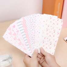 10PCS Colored Envelopes 3.35 X 6.89 Inches 10 Unique Design Cute Coin Invitation Gift Card Postcard Colorful Envelopes,Creative Stationery Envelopes With Romantic Cute Cartoon Floral Pattern - A - View 1