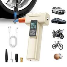 Smart Digital Display Wireless Electric Air Pump, Multi-Function Car Tire Pressure Gauge, Emergency Window Breaker, Tire Inflator - Upgraded Version - View 2
