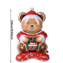 1pc 150cm Oversized Cute Christmas Cartoon Bear Balloon, Suitable For Christmas Party Decoration - View 5
