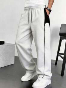 Men's Autumn Casual Outdoor Sports Minimalist Fashion Straight Leg Pants - Grey - View 3