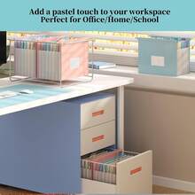 Organizador de archivos colgante expandible de paja de trigo, 7 bolsillos tipo acordeón, caja de almacenamiento de archivos expandible de 1.2 pulgadas, etiquetas multicolor, se ajusta al tamaño de carta de EE. UU. - 1 paquete (Rosa/Púrpura/Azul) - Multicolor - Ver 4
