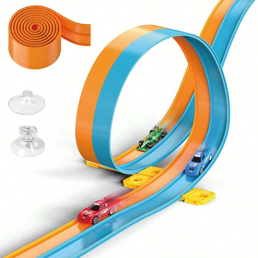 Cool DIY Assembly Track Aluminum Alloy Racing Car Gravity Inertia Sliding Toy For Boys - Multicolor - View 1