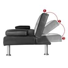 Three-Seater Sofa Bed-A Multifunctional Sofa With Adjustable Angles - Black - View 4