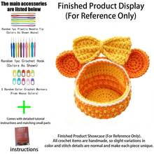 1pc Crochet Storage Basket Kit (Materials Only, Simple Hand Crochet Required), DIY Kit For Beginners, Includes Step-By-Step Guide And English Instructions, Home Decor Design, Creative Gift For Birthday And Holidays, Christmas/Valentine's Day - DIY Crochet Kit - View 15