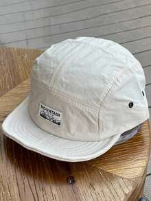 1 pieza Gorra de béisbol retro japonesa unisex con decoración de patchwork bordado, visera corta, a prueba de viento & protección solar - A - Ver 8