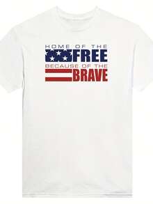 Home Of The Free 4th Of July Crewneck T-Shirt - Heavyweight Cotton Unique Fit - 款式 - 查看 1