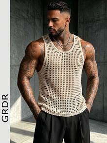 GRDR Men's Summer Knit Tank Top, Suitable For Commuting And Daily Wear - Apricot - View 5