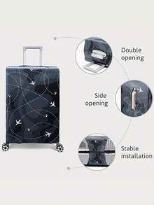 1PC Luggage Elastic Protective Cover Travel Cover Trolley Cover Polyester Material Unisex Travel Accessories Outdoor Vacation Essential, Luggage Cover - Multicolor - View 6