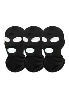1pc/2pcs/3pcs Unisex Solid Color 2-Hole Balaclava Headwear Set, Single-Hole Full Face Mask For Cycling, Suitable For Daily Wear And Outdoor Activities - Multicolor - View 7