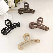 4pcs/Set Women's Matte Neutral Color Hair Clips, Large Non-Slip Claw Clips, Solid Color Fashion Hair Accessories, Suitable For Daily Wear, Party, Holiday And Gift Giving - Multicolor - View 9
