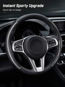 2pcs Carbon Fiber Steering Wheel Cover, Fits Most Car Models, Anti-Slip Steering Wheel Protector, Segmented Durable Carbon Fiber, Easy Installation (No Inner Core) - Multicolor - View 5