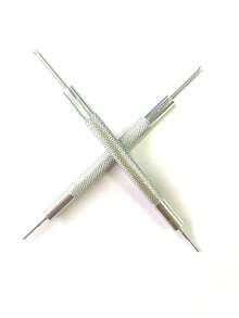 1pc Watch Repair Tool, Alloy Steel Material, Long Split-End Double-Headed Wrench - Silver - View 3