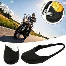 Motorcycle Gear Shift Shoe Cover, Anti-Slip, High Quality, Stain-Resistant, Shoe Protector With Adjustable Clip, Machine Washable, Black, Motorcycle Riding Equipment, Secure Fit Design, Durable - Black - View 3