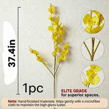 1pc/6pcs/21pcs, 95cm Artificial Yellow Dancing Orchid, Living Room Dining Table Vase Flower Arrangement Decor, Home Soft Furnishing Entrance Hall Decoration Artificial Cymbidium Orchid Fake Flower, Suitable For Wedding Decoration, Autumn Decoration, Garden Center Decoration, Party, Gift - Yellow - View 10