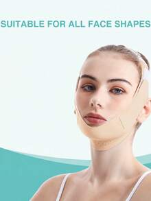1 Women's Face Mask, V-Shape Lifting Face Mask, Face Bandage, Face Support Band, Sleep Chin Strap, Elastic Waistband, Suitable For Daily Use - Multicolor - View 8