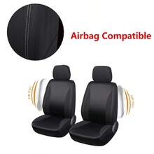 REMAX 4pcs/6pcs Plaid Faux Leather Car Seat Covers, Universal Airbag Compatible Car Accessories - 9112 - View 8