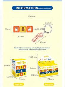 (Random 1pc) Officially Licensed Miffy Keychain, Cute Rabbit Bag Charm, Colorful Button Shaped Pendant, Kawaii Cartoon Accessory, Suitable For Backpacks, Handbags, Keys And Phones, Miffy Fan Collectible Gift - Multicolor - View 8