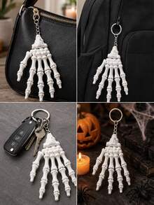 3D Skull Keychain, Halloween Accessory, Fun Skull Keychain, Keychain Bag Pendant, Perfect For Halloween Party And Daily Wear, Ideal Gift For Friends And Family, Decorative Pendant - Multicolor - View 11
