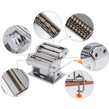 手動不鏽鋼麵條機，附可調節麵團滾輪與切割器，適用於製作義大利麵、千層麵、寬麵、義大利餃與餃子皮的家用新鮮麵條機 - 查看 4