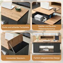 WF311892AAZ) Lift-Top Coffee Table - 109.5cm, Gray Frame, Elegant Design, Storage Space Under The Tabletop. - 1 - View 9