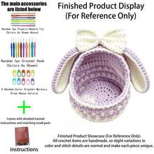 1pc Crochet Storage Basket Kit (Materials Only, Simple Hand Crochet Required), DIY Kit For Beginners, Includes Step-By-Step Guide And English Instructions, Home Decor Design, Creative Gift For Birthday And Holidays, Christmas/Valentine's Day - DIY Crochet Kit - View 3