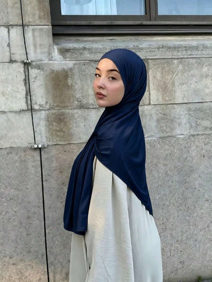 1pc Solid Color Elegant Soft Scarf Women's Modal Cotton Comfortable Versatile Headscarf For Daily Wear