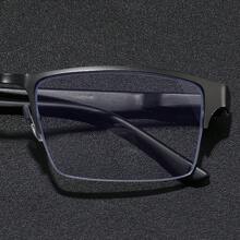 1 Pair Unisex Fashion Square Lightweight Reading Glasses, Comfortable Non-Slip Design With Lightweight Ergonomic Design, Suitable For Reading, Driving, Fishing And Daily Wear - White Frame - View 2