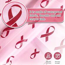 3 Pieces1-Piece Pink Ribbon Breast Cancer Themed Tablecloth Set Printed Breast Cancer Tablecloth Plastic Tablecloth Breast Cancer Awareness Party Decor Pink Ribbon Breast Cancer Party Supplies 54 X 108 Inches - Multicolor - View 4