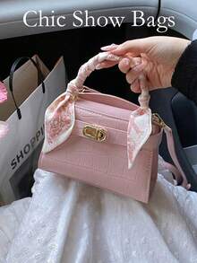 Fashionable Versatile Color-Block Women's Casual Tote Bag - Pink - View 12