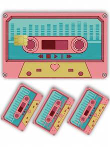 1pc Pink Magnetic Tape Official Credit Card Sticker Privacy Protection Card Skin, Heart Magnetic Tape Birthday Gift PVC Material Anti-Fingerprint Anti-Scratch Wear-Resistant Card Sleeve, Card Protector, Suitable For Men, Women, Couples, Small Chip Card, Bank Card Decoration Sticker, Credit Card, Transit Card, Student Campus Card Personalized DIY - Type a - View 6