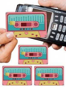 1pc Pink Magnetic Tape Official Credit Card Sticker Privacy Protection Card Skin, Heart Magnetic Tape Birthday Gift PVC Material Anti-Fingerprint Anti-Scratch Wear-Resistant Card Sleeve, Card Protector, Suitable For Men, Women, Couples, Small Chip Card, Bank Card Decoration Sticker, Credit Card, Transit Card, Student Campus Card Personalized DIY - Type a - View 2