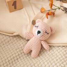 Handmade Crochet Baby Comfort Toy Bib, Mother And Baby Gift, Baby Keepsake Gift, Easter Gift, Children's Bedding Suitable For Babies 0+ - Pink Sleeping Bear - View 8