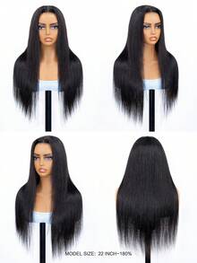 ISEE 16-28 Inch 180% Density Human Hair Straight Ready-To-Wear Glueless Wig, Bleached Knots, 9*6 Transparent Lace, Pre-Cut Lace, Pre-Plucked Hairline, Suitable For Beginners Daily Wear - SNatural - View 4