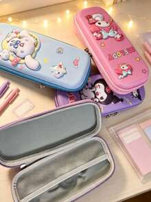 1pc/PVC 3D Kuromi/Cinnamoroll/Hello Kitty/My Melody Cartoon 3D Sanrio School Stationery Large Capacity Multi-Function Student Pencil Case Birthday Gift Back To School Season Gift Parents' First Choice - Multi-color - View 6