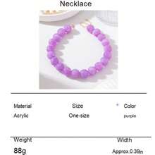 1pc High-End Elegant Jade Beaded Necklace, Summer Beach Vacation Style Gemstone Beaded Necklace, Women's Jewelry Niche Design Premium Accessory Gift - Beads - View 15