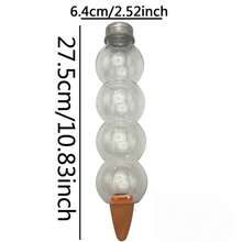 1pc Automatic Plant Watering Ball, Top-Fill Terracotta Watering Stake, Large Capacity Clay Slow-Release Watering System, Indoor/Outdoor Potted Plant Automatic Vacation Watering Device - A - View 3