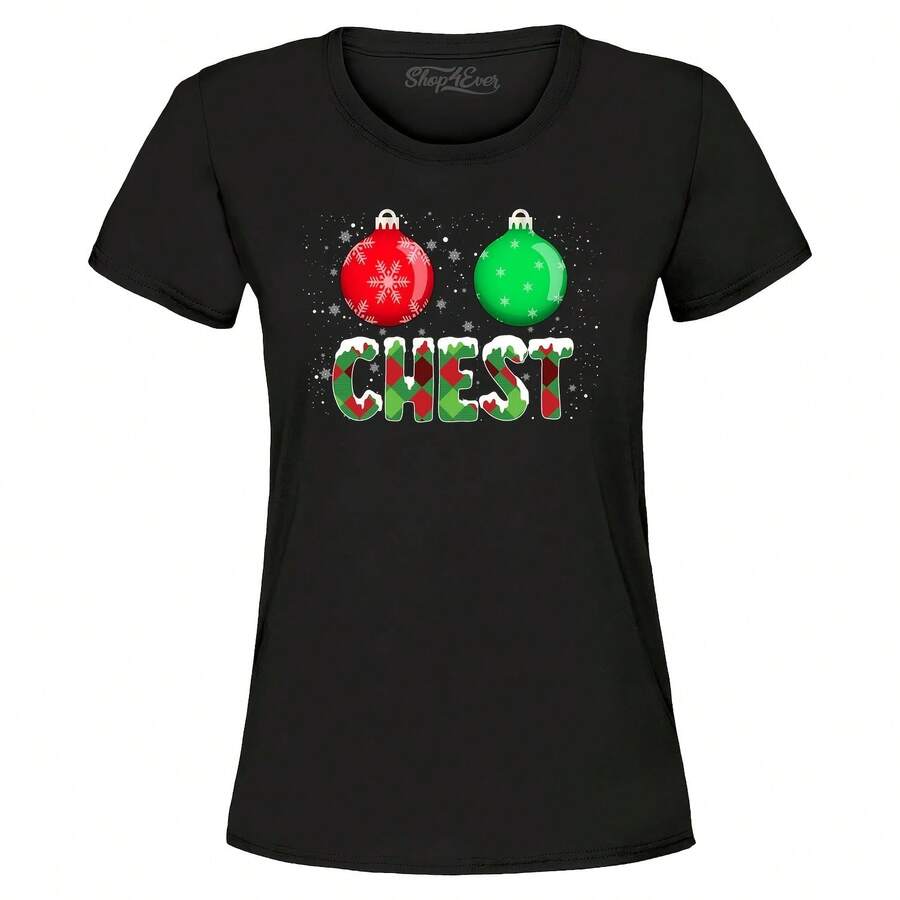 Christmas Chest Funny Matching Couples Women's T-Shirt Christmas Shirts - 款式 - 查看 1