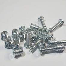 102pcs Threaded Inserts For Steel-Made, Screw In Nut Fastener Connector, Steel Hex Drive Nut Maintenance And Fastening For Household Office Furniture (Silver, Combination Of M6*15mm Nut And M6*25mm Bolt), Two Free Allen Wrenches. - A - View 5